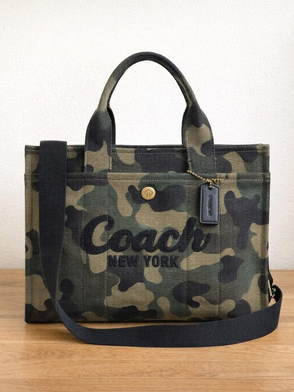 COACH Women’s Canvas Cargo Tote Bag with Camo Print - Picture 1 of 8